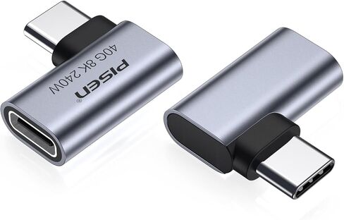 محول USB C بزاوية قائمة 240 وات، محول USB C 40 جيجابت في الثانية 90 درجة ذكر إلى أنثى مع فيديو 8K 60 هرتز متوافق مع كمبيوتر iPhone15 والشاحن والمزيد in Kuwait