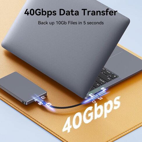 محول USB C بزاوية قائمة 240 وات، محول USB C 40 جيجابت في الثانية 90 درجة ذكر إلى أنثى مع فيديو 8K 60 هرتز متوافق مع كمبيوتر iPhone15 والشاحن والمزيد in Kuwait