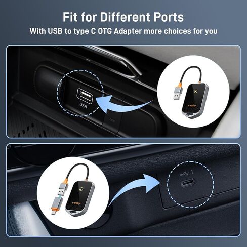 Wireless Carplay Adapter for iPhone，Wired CarPlay Convert Cars Wireless CarPlay Easy Use & Stable Connection for Cars from 2017 &Apple iOS 10+ in Saudi Arabia