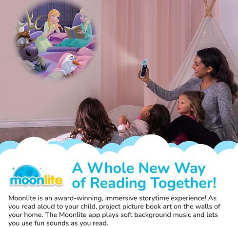 Moonlite Storytime Storytime Reels، مجموعة من 3 قصص، Moana، Lilo and Stitch، The Little Mermaid، قصص رقمية لجهاز العرض، هدايا التعلم المبكر للأطفال الصغار من عمر 12 شهرًا فما فوق in Kuwait