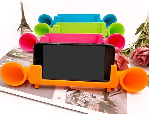 IFUNDOM مكبر صوت مزدوج حامل للهاتف المحمول، مكبر صوت من السيليكون، مضخم صوت للهاتف المحمول، حامل مكبر الصوت، حامل الهاتف، مناسب جدًا للمعدات الإلكترونية الخاصة بك in Kuwait