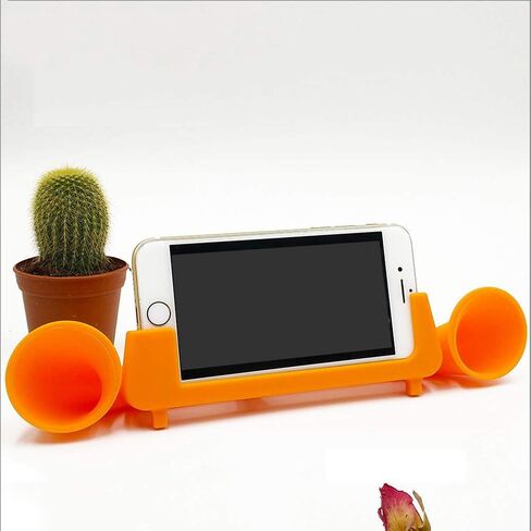 IFUNDOM مكبر صوت مزدوج حامل للهاتف المحمول، مكبر صوت من السيليكون، مضخم صوت للهاتف المحمول، حامل مكبر الصوت، حامل الهاتف، مناسب جدًا للمعدات الإلكترونية الخاصة بك in Kuwait