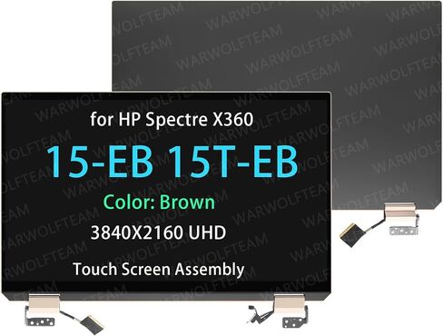 15.6 بوصة LCD UHD تعمل باللمس محول رقمي استبدال كامل المفصلي لـ HP Spectre X360 15-EB 15-EB0073TX 15-EB0081NR 15-EB0083NR 15-EB1043DX L97633-001 (إصدار كابل UHD، بني) in Saudi Arabia