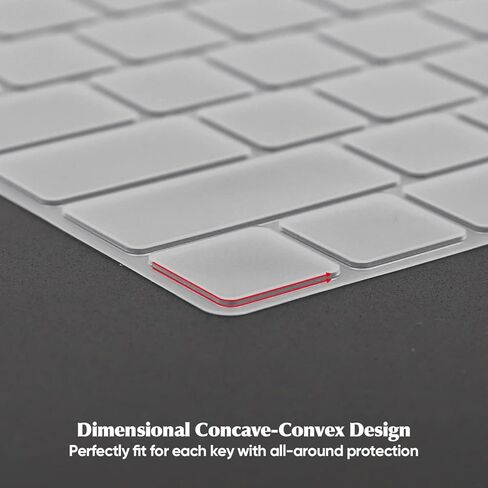 غطاء لوحة مفاتيح من السيليكون F FORITO متوافق مع MacBook Pro 14 بوصة 16 بوصة (M2 Pro / M2 Max / M1 Pro / M1 Max) موديل A2442 A2485 و2022 MacBook Air 13.6 بوصة M2 موديل A2681، تصميم أمريكي، شفاف in Kuwait
