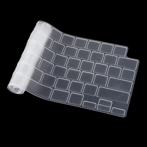 غطاء لوحة مفاتيح من السيليكون F FORITO متوافق مع MacBook Pro 14 بوصة 16 بوصة (M2 Pro / M2 Max / M1 Pro / M1 Max) موديل A2442 A2485 و2022 MacBook Air 13.6 بوصة M2 موديل A2681، تصميم أمريكي، شفاف in Kuwait