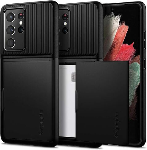 Spigen Slim Armor CS Designed for Galaxy S21 Ultra Case (2021) - Black in Saudi Arabia
