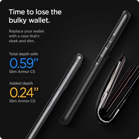 Spigen Slim Armor CS Designed for Galaxy S21 Ultra Case (2021) - Black in Saudi Arabia