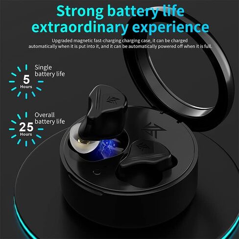 سماعات رأس / سماعة رأس KZ VXS Five Drivers HiFi Bluetooth لسماعات Audiphile، داخل الأذن TWS True Wireless Earbuds 1DD 4BA Aptx Long 25H تشغيل سماعات الألعاب الرياضية، إلغاء الضوضاء Smart Touch IEM Buds in Kuwait