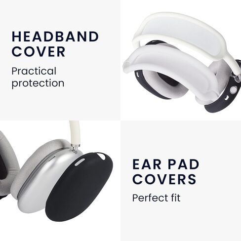 kwmobile Silicone Headband and Ear Pads Cover Set Compatible with Sony WH-1000XM4 / WH-1000XM3 - Covers - Black in Saudi Arabia