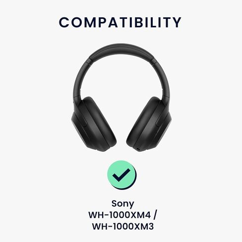 kwmobile Silicone Headband and Ear Pads Cover Set Compatible with Sony WH-1000XM4 / WH-1000XM3 - Covers - Black in Saudi Arabia