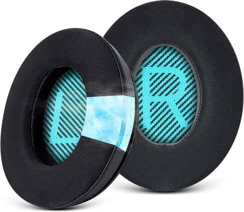 GEVO Cooling Gel Ear Pads for Bose QC25 Headphones, Replacement Ear Pads for Bose QuietComfort QC2 QC15 Ae2 Ae2i Ae2w Headphones, Breathable Sports Fabric, Extra Thick & Cooler for Longer (Black) in Saudi Arabia