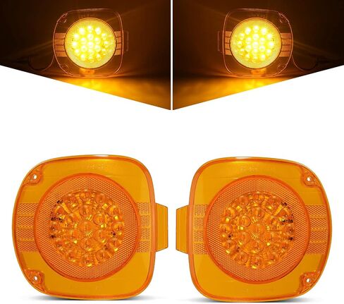 زوج Partsam 19 مصباح زاوية LED كهرمان أمامي لإشارة الانعطاف، استبدال عدسة واضحة لـ Freightliner Century Class 1996-2010، جانب السائق وجانب الركاب in Kuwait