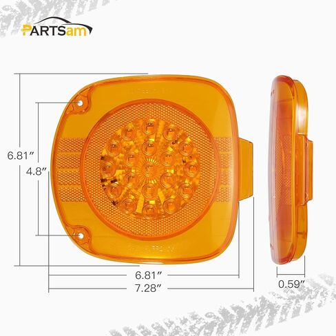 زوج Partsam 19 مصباح زاوية LED كهرمان أمامي لإشارة الانعطاف، استبدال عدسة واضحة لـ Freightliner Century Class 1996-2010، جانب السائق وجانب الركاب in Kuwait