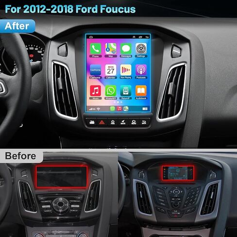 4+64 Android 12 ستيريو سيارة لسيارة Ford Focus 2012-2018، راديو سيارة بشاشة تعمل باللمس IPS مقاس 10.4 بوصة مع Carplay لاسلكي/Android Auto، GPS، WiFi، بلوتوث، يدعم Obd2/DVR/DSP in Saudi Arabia