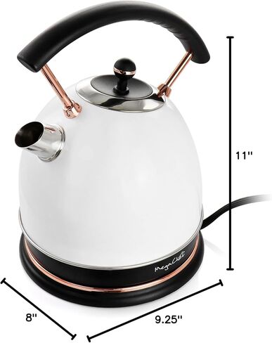 غلاية شاي كهربائية ميجا شيف سعة 1.8 لتر بنصف دائرة باللون الأسود غير اللامع in Kuwait