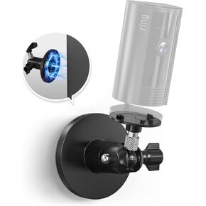 Camera Pole Mount - Cam Wall Mount Magnet Bracket for 1/4-Inch Attachment Point Cameras Compatible with Ring Indoor Cam Ring Eufy Blink Wyze and More (White)