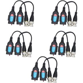 5 Pairs Passive Video Balun 8MP HD-CVI/AHD/TVI Via Twisted Pair Video Connector RJ45 Transceiver Transmitter for CCTV Security DVR Surveillance Camera System