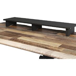 Vari Modern Monitor Riser - Large Dual Monitor Stand - Elevated Desk Shelf for Home Office Organization - Durable and Lightweight - Ideal for Computer and Gaming Setup - Black, 40"x10"x4"