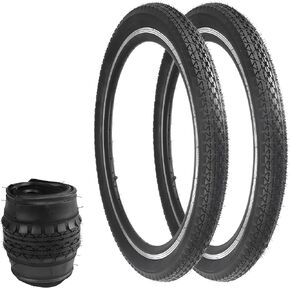 Bike Tire 24/26 x 2.125 Inch White Wall Side Tires 2 Pack Bicycle Replacement Tyres for Beach Cruiser Bike