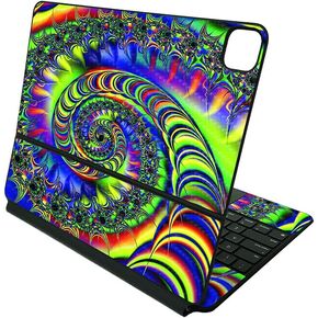 MightySkins Carbon Fiber Skin Compatible with Apple Magic Keyboard for iPad Pro 12.9" (3rd-6th Generation) - Acid | Protective, Durable Textured Carbon Fiber Finish | Easy to Apply | Made in The USA