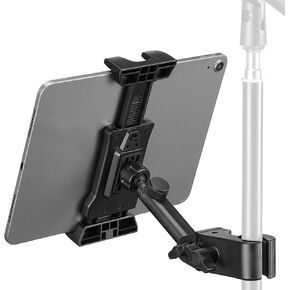 LEKATO Tablet Holder for Mic Stand, Adjustable Microphone Music Stand Phone Holder Mount, Compatible with iPad, iPhone, All 4.7-13.5 Inches Tablets & Smartphones in Kuwait