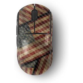 MightySkins Carbon Fiber Skin Compatible with Logitech G Pro Wireless Gaming Mouse - Vintage American | Protective, Durable Textured Carbon Fiber Finish | Easy to Apply