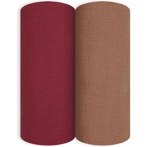 Muslin Swaddle Blankets for Newborn Boys and Girls Burping Clothes, Skin-Friendly Large Size Suitable for Infant Baby Breathable Swaddle Wrap(2 Pack)