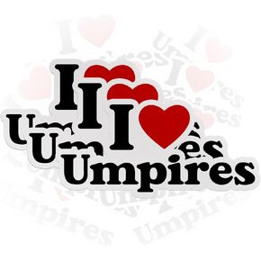 Set 3PCS - 2" I Love Umpires Sticker for Catchers Helmet Softball Baseball Waterproof Vinyl Decal for Water Bottles, Tumblers, Cup, Laptops, Hard Hats, Kindle Gift for Men Boy Player (2 Inches)