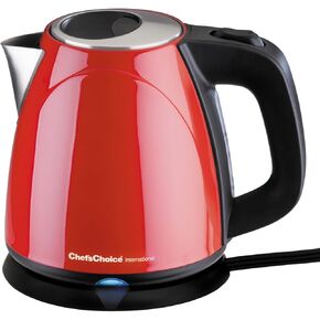 Chef's Choice Cordless Compact Electric Kettle Features Boil Dry Protection & Auto Shut Off Easy Pour, 1-Liter, Black