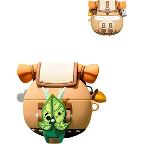 Silicone Korok Case Compatible with Airpods 2/1 with Keychain, Cute Kawaii Anime Yahaha Shockproof Protective Cover for AirPods 2&1 for Kids Boys