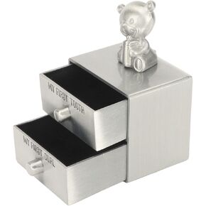 Baby First Tooth Keepsake Box, Kids Teeth Fairy Holder for Boy or Girl, Tooth and Keepsake Box Set, Engraved First Tooth Keepsake Box