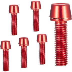 6 Pieces Bike Stem Bolts Steel Alloy M5x18mm CNC Bicycle Handlebar Screw Replacement Hex Socket Screw Stem Parts