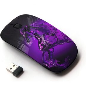 [ Optical 2.4G Wireless Mouse [ Glass Water Horse Pegasus Mystical Purple ]