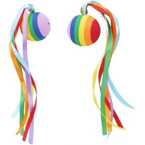 2Pcs Multicolor Car Antenna Ball EVA Aerial Long Ribbon Rainbow Ball Car-Styling Vehicle Antenna Decoration Professional and Fashion,Small in Size,Convenient to Carry,Automotive,Exterior Accessories