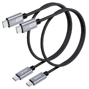 BENFEI Short USB C Fast Charging Cable(1ft, 2 Pack, 10Gbps, 60W, Silicone Cable) Compatible with iPhone 15 Plus/15 Pro Max, MacBook Pro, iPad Pro Air 4, Samsung Galaxy S23+ S22 S21 Ultra