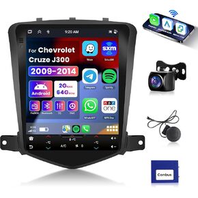 2G+64G Android 13 Car Stereo Radio Carplay for Chevrolet Cruze J300 2009-2014, Rimoody 9.7 inch Touch Screen for Chevy Cruze Navigation GPS WiFi Android Auto Mirror Link BT/FM/RDS EQ SWC Camera