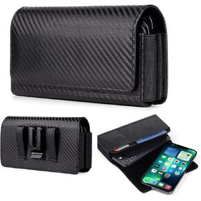 Cell Phone Holsters for Men, Dual Phone Holder Belt Clip Case for Samsung Galaxy S24 Ultra S23 Ultra S22 Ultra S21 Ultra A54 A53 A34 A33 A13 A14 A04 A15 A03s Moto G Power 5G (Black)