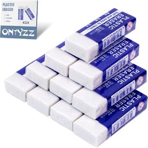 ONTYZZ 9 Pack White Pencil Erasers Soft Art Erasers Large White Erasers with Storage Box for Office Writing Drawing