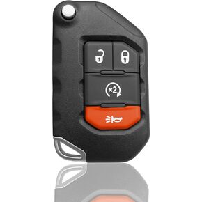 4-Button Key Fob Remote Control Replacement OHT1130261 Fit for Jeep Wrangler 2018-2022 Gladiator 2020-2022 Replace 68416782AA, Keyless Entry Remote Control with Remote Start, 433MHZ
