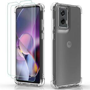 for Moto G Stylus 5G 2024 Case: Clear Women Girls Boys with Screen Protector Reinforced Corners TPU Shock-Absorption Flexible Cell Phone Cover for Motorola Moto G Stylus 5G 2024(Clear)