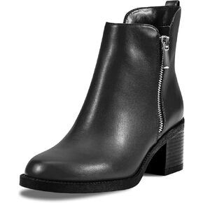 PIZZ ANNU Women's Fashion Ankle Boots Round Toe Low Chunky Block Heel Non-Slip Comfortable Short Boots Side Zipper Booties Shoes