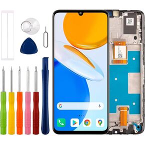 [with Frame][New] Duotipa LCD Display Touch Screen Digitizer Assembly Replacement for Honor X7a RKY-LX1 RKY-LX2 RKY-LX3 6.75" with Technical Repair Tools Kit-Black.