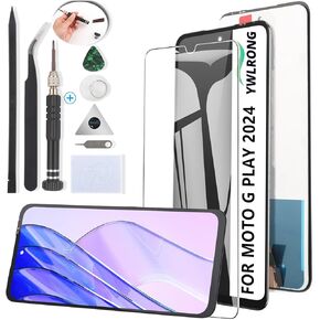 YWLRONG for Motorola Moto G Play 2024 Screen Replacement for Moto G Play 2024 XT2413 LCD Display Touch Screen Digitizer Assembly Replacement with Tools（Black）