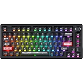 DAREU EK75RT Hall Effect Rapid Trigger Magnetic Switch Mechanical Gaming Keyboard - Adjustable Actuation - 75% Layout Tenkeyless Magnetic Sensing RGB with Knob