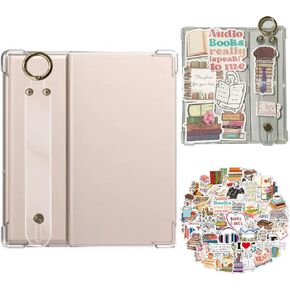 DaFong,Hand-Strap Clear Case with 50 Sticker(Books Pattern) for 7" Kindle Oasis (10th Generation,2019 and 9th Generation,2017)，Thin Slim Lightweight Scratch Proof Silicone Rubber TPU (Transparent) in Saudi Arabia