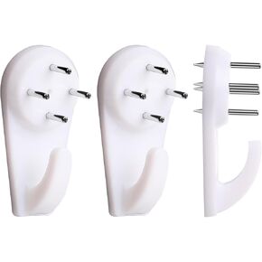 50 PCS Concrete Wall Hooks for Hanging Pictures Without Drilling, No Damage Picture Hangers for Concrete/ Cinder Block/ Brick/ Stucco/ Hard Walls, Brick Hangers No Drill Without Nails