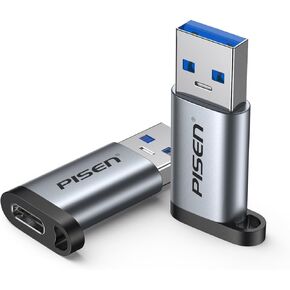 USB3.2 to USB C Adapter,10Gbps, USB Male to USB C Female Adapter for iPhone 15 MacBook, iPad,Apple MagSafe,Headphones Dark Sky Gray