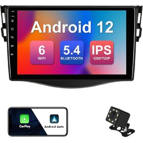 ستيريو سيارة 2+32G 9 بوصة Android 12 لسيارة Toyota RAV4 2006-2012 IPS شاشة لمس راديو السيارة مع WiFi 6 Carplay & Android Auto Support Backup Camera GPS FM Navi Bluetooth 5.4 SWC in Kuwait