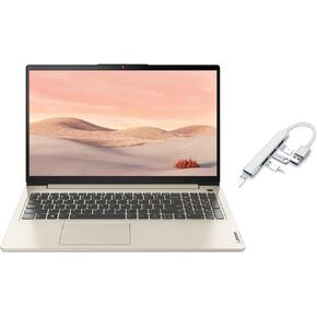 Lenovo Ideapad 3 15.6"" FHD Laptop | AMD Ryzen 5 5500U (Beat i7-1195G7) | 8GB RAM | 256GB SSD | Backlit | AMD Radeon Graphics | Windows 11 Home | Bundle with USB 3.0 Hub, Sand