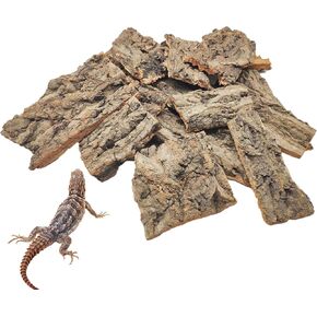 VCEPJH 1.5 LB Reptile Bark Bedding, Natural Cork Bark for Reptiles Flat Cork Wood Terrarium Substrate Tank Supplies for Snake Spiders Bearded Dragons Hermit Crabs Geckos